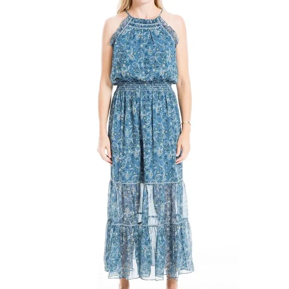 Max Studio Women's Georgette Smocked Waist Maxi Dress